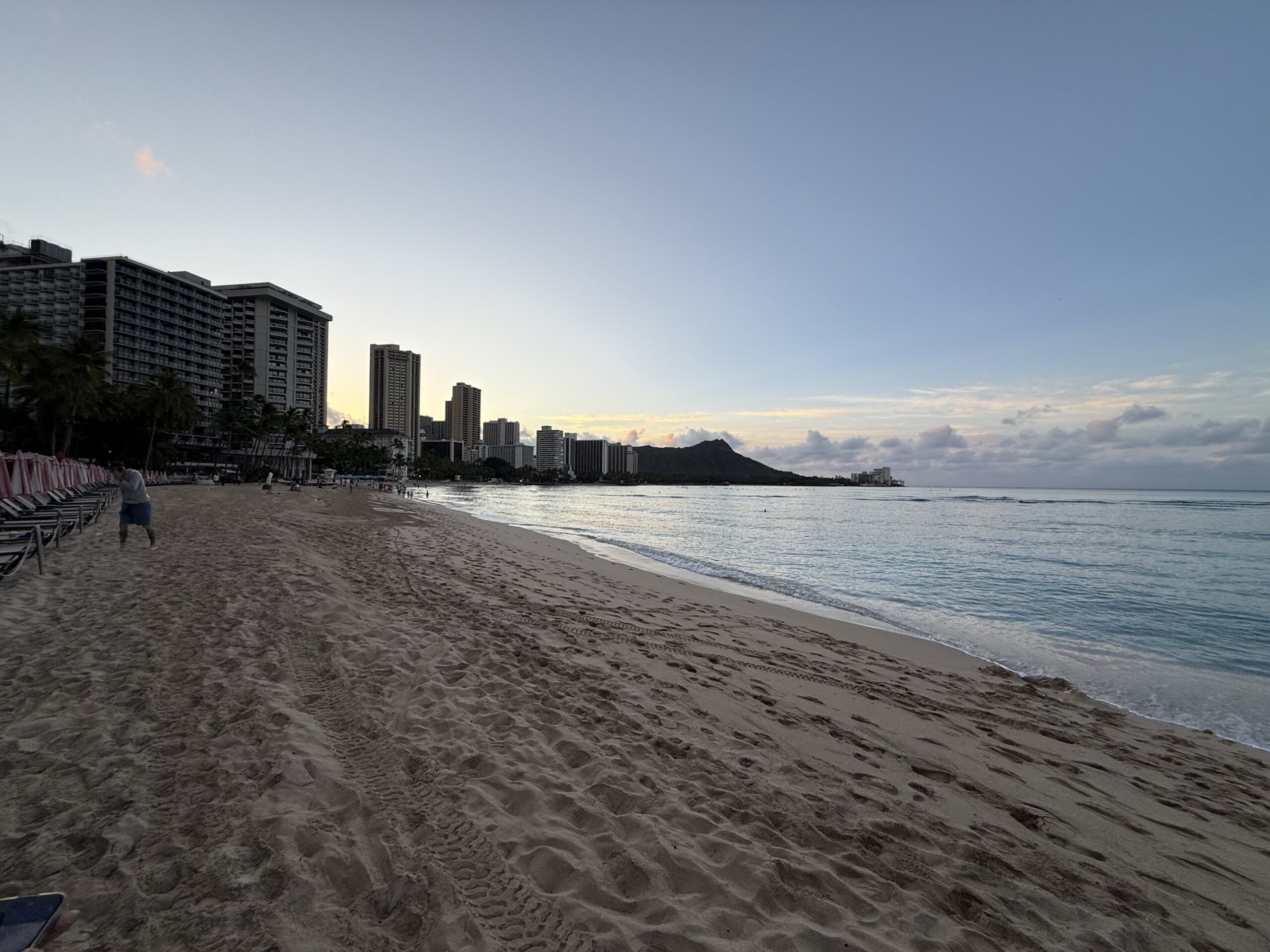 ワイキキビーチの夕暮れ